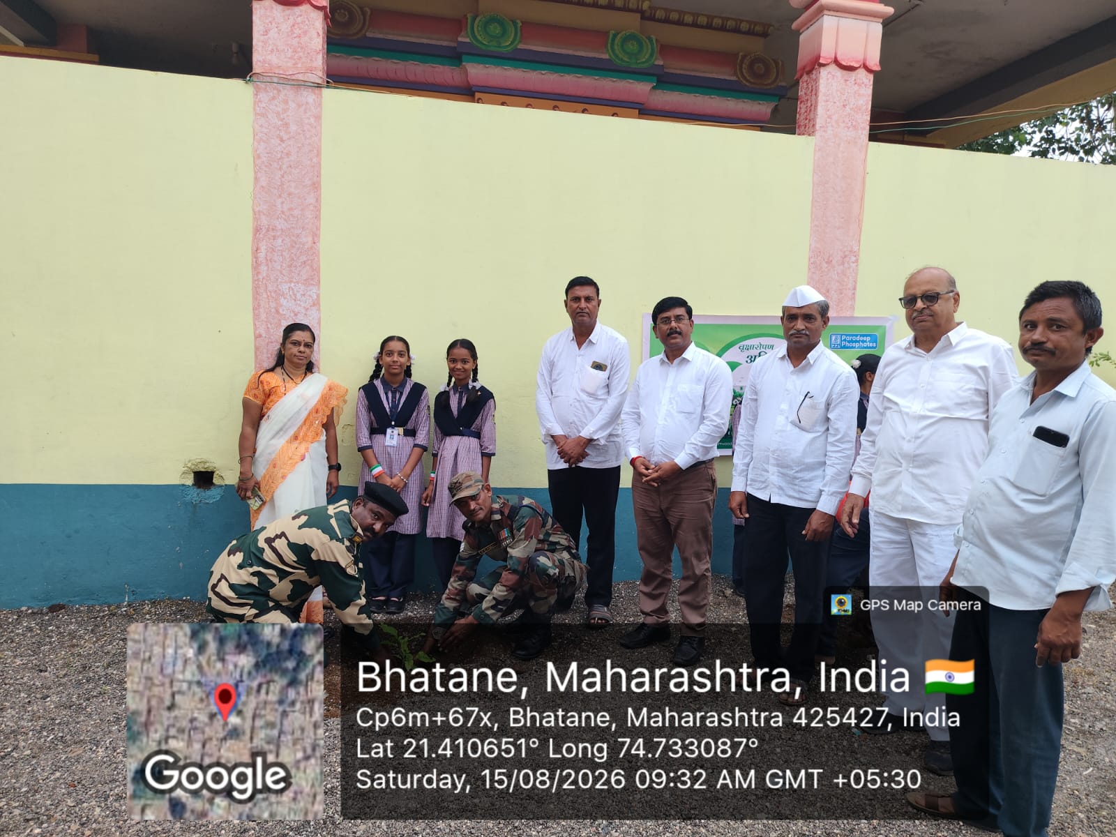 भटाणे येथे ‘जय जवान, जय किसान’चा जयघोष; माजी सैनिकांचा सत्कारसह २०० वृक्षांचे वाटप..